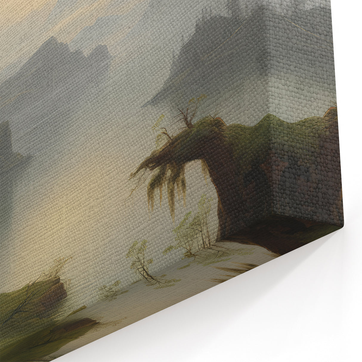Vintage Portrait Art | Serene Landscape with Woman at Sunset