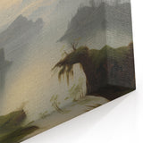 Vintage Portrait Art | Serene Landscape with Woman at Sunset