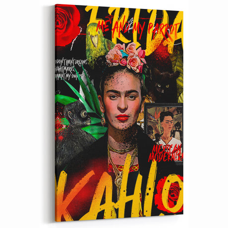 Frida Kahlo Pop Art Wall Art - Vibrant Mexican Modernism Canvas