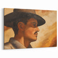 Vintage Portrait Art | Rustic Portrait of Man in Warm Tones