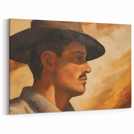 Vintage Portrait Art | Rustic Portrait of Man in Warm Tones