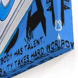 Air Jordan Pop Art Wall Art - Bold Blue Sneaker Canvas Print
