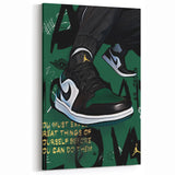 Air Jordan Pop Art Wall Art - Bold Green Sneaker Canvas Print