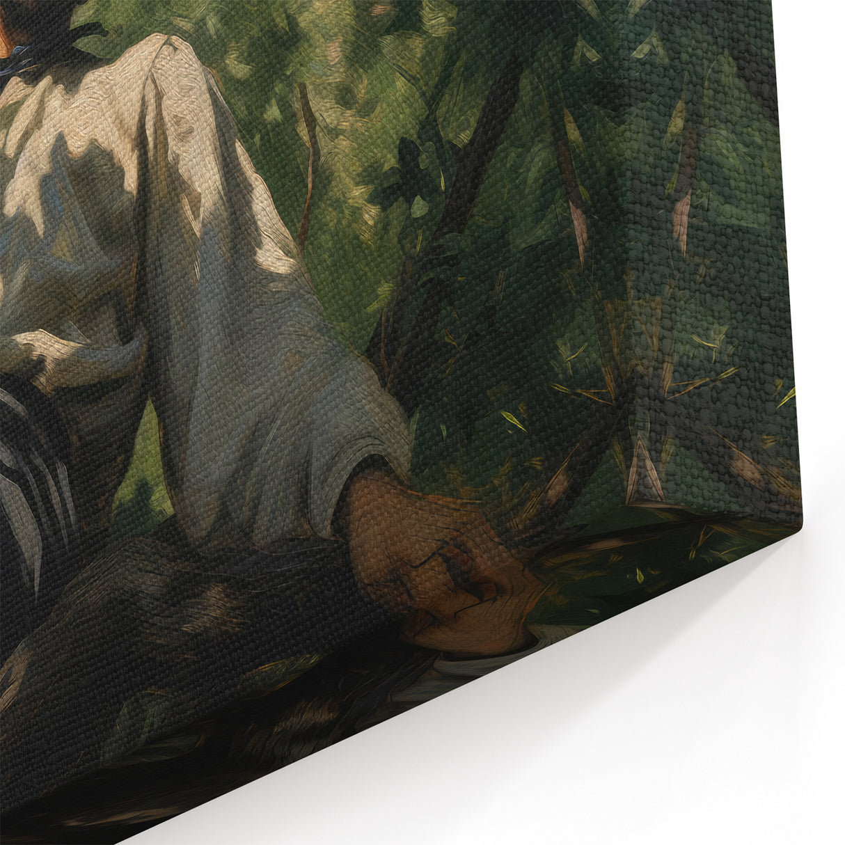 Vintage Portrait Art | Man in Tree with Sunlit Leaves