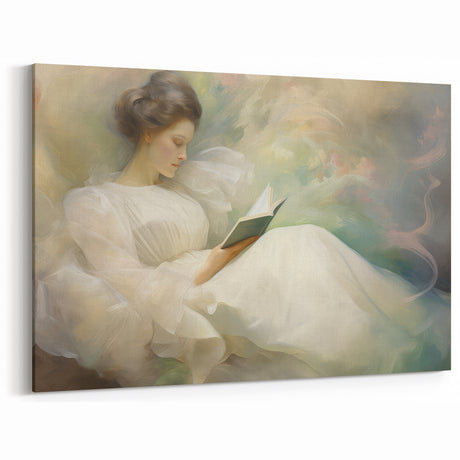Vintage Portrait Art | Dreamy Portrait of Woman Reading