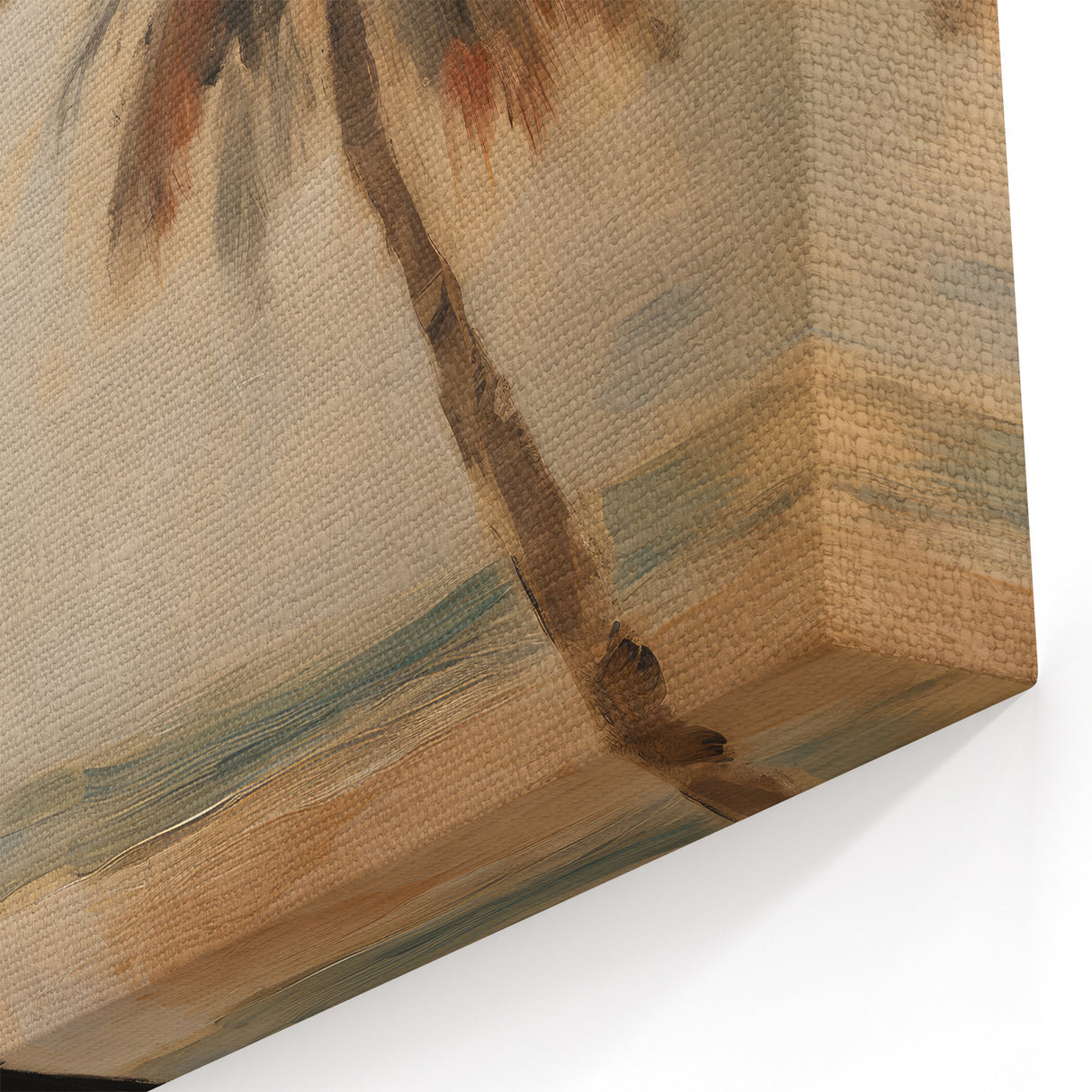 Vintage Portrait Art | Man by Palm Tree in Coastal Setting