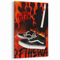 Vans Pop Art Wall Art - Bold Flame Sneakers Canvas Print