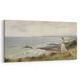 Vintage Portrait Art | Woman Overlooking Coastal Cliffs
