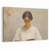 Vintage Portrait Art | Woman Reading in Soft Light