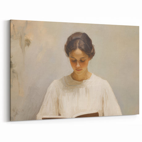 Vintage Portrait Art | Woman Reading in Soft Light