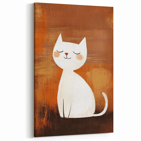 Playroom Wall Art – Cute Cat Illustration for Children's Wall Decor