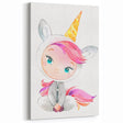 Personalized Kids Art – Cute Unicorn Girl Illustration Wall Print