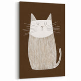 Children's Wall Decor – Minimalist Cat Line Art for Kids' Rooms