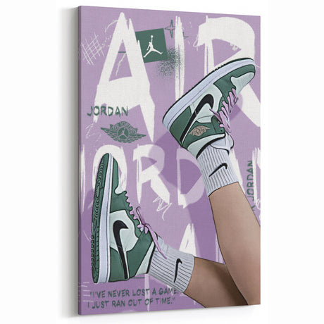 Modern Pop Art Wall Art - Green and Purple Canvas for Urban Décor