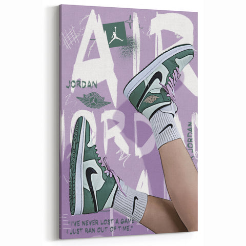 Modern Pop Art Wall Art - Green and Purple Canvas for Urban Décor