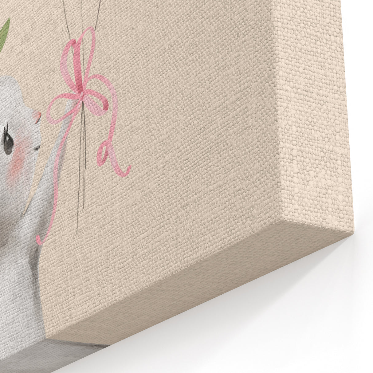 Floral Bunny Balloon Girls Room Wall Art – Kids Room Art Print