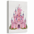 Girls Bedroom Art – Enchanted Pink Castle Illustration for Kids