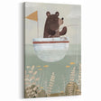Kids Room Art Prints – Cozy Bear Fishing Illustration for Nursery