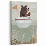 Kids Room Art Prints – Cozy Bear Fishing Illustration for Nursery