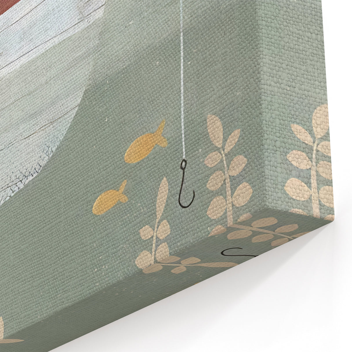 Kids Room Art Prints – Cozy Bear Fishing Illustration for Nursery