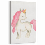 Nursery Wall Art – Elegant Pink Unicorn Illustration for Kids