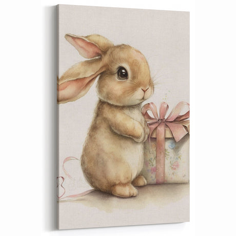 Adorable Bunny Gift Girls Room Wall Art – Kids Room Art Print
