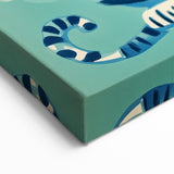 Playroom Wall Art – Fun Blue Cat Illustration for Kids' Decor
