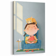 Girls Bedroom Art – Cozy Reading Time with Cat Illustration Print