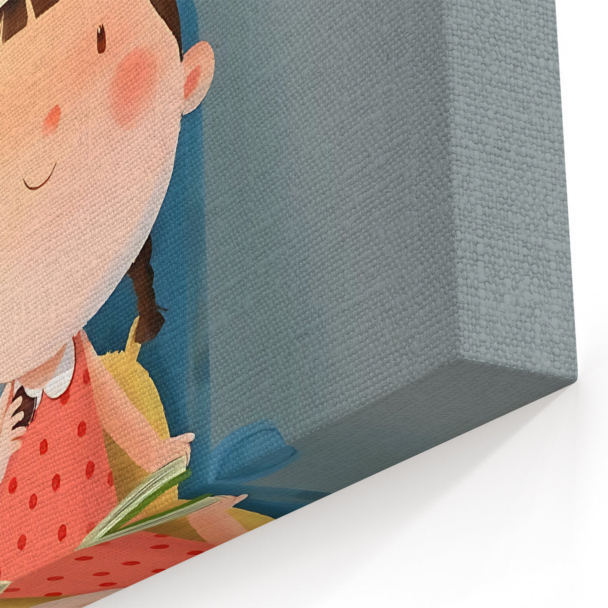 Girls Bedroom Art – Cozy Reading Time with Cat Illustration Print