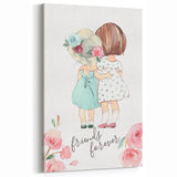Personalized Kids Art – Friends Forever Girls Illustration Print
