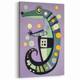 Children’s Wall Decor – Playful Geometric Seahorse Illustration