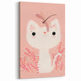 White Cat & Dragonfly Girls Room Wall Art – Kids Room Art Print