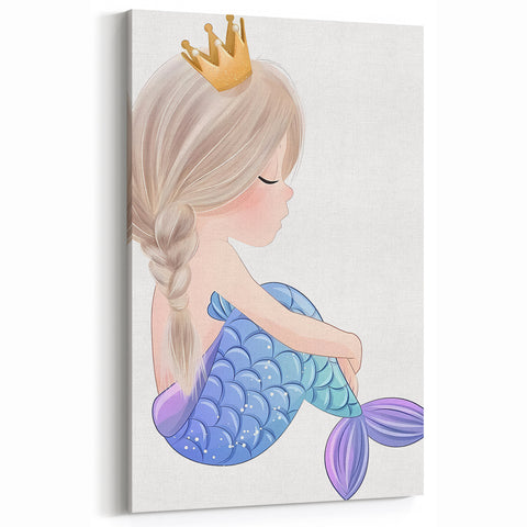 Princess Mermaid Girls Room Wall Art – Kids Room Art Print