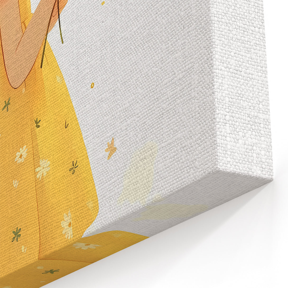 Smiling Girl with Flowers Art for Kids - Girls Bedroom Art