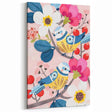 Charming Birds & Flowers Girls Room Wall Art - Kids Nature Decor