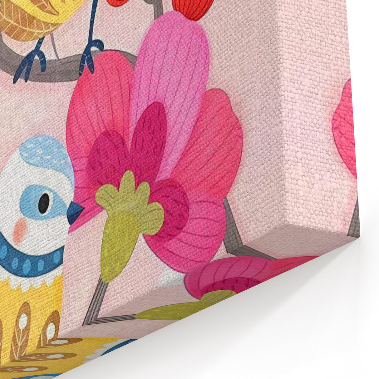 Charming Birds & Flowers Girls Room Wall Art - Kids Nature Decor