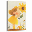 Sunflower Girl Nursery Art for Kids - Girls Bedroom Art