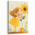 Sunflower Girl Nursery Art for Kids - Girls Bedroom Art