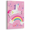 Magical Unicorn & Rainbow Girls Room Wall Art - Kids Fantasy Decor