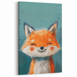 Adorable Smiling Fox Girls Room Wall Art - Woodland Animal Decor
