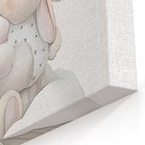 Sleeping Bunny & Baby Girls Room Wall Art - Nursery Cloud Decor