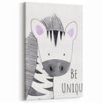 Kids Room Art Prints - Be Unique Zebra Wall Art for Girls' Bedrooms