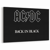 Retro Wall Art – AC/DC Back in Black Album Canvas Print