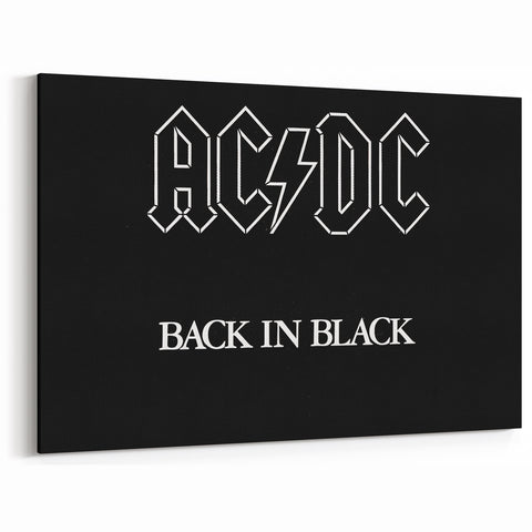 Retro Wall Art – AC/DC Back in Black Album Canvas Print
