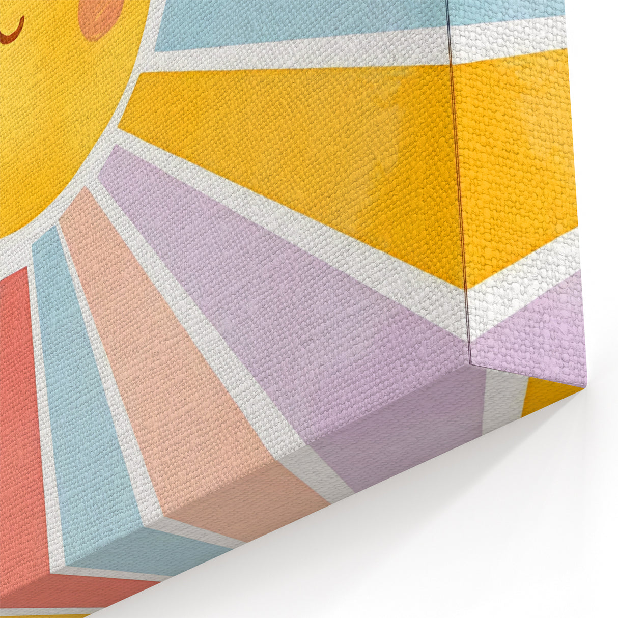 Playroom Wall Art - Cheerful Sunburst Kids Room Decor for Girls