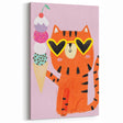 Kids Room Decor - Fun Tiger & Ice Cream Wall Art for Girls’ Spaces
