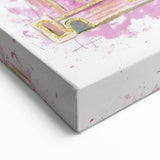 Magical Girls Room Wall Art - Pink Castle Nursery Art Print