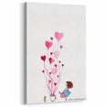 Whimsical Heart Garden Girls Room Wall Art - Nursery Art Print