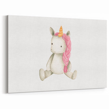 Adorable Unicorn Girls Room Wall Art - Watercolor Nursery Print