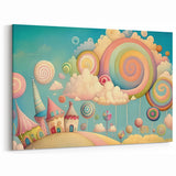 Whimsical Candy Land Girls Room Wall Art - Fantasy Nursery Print